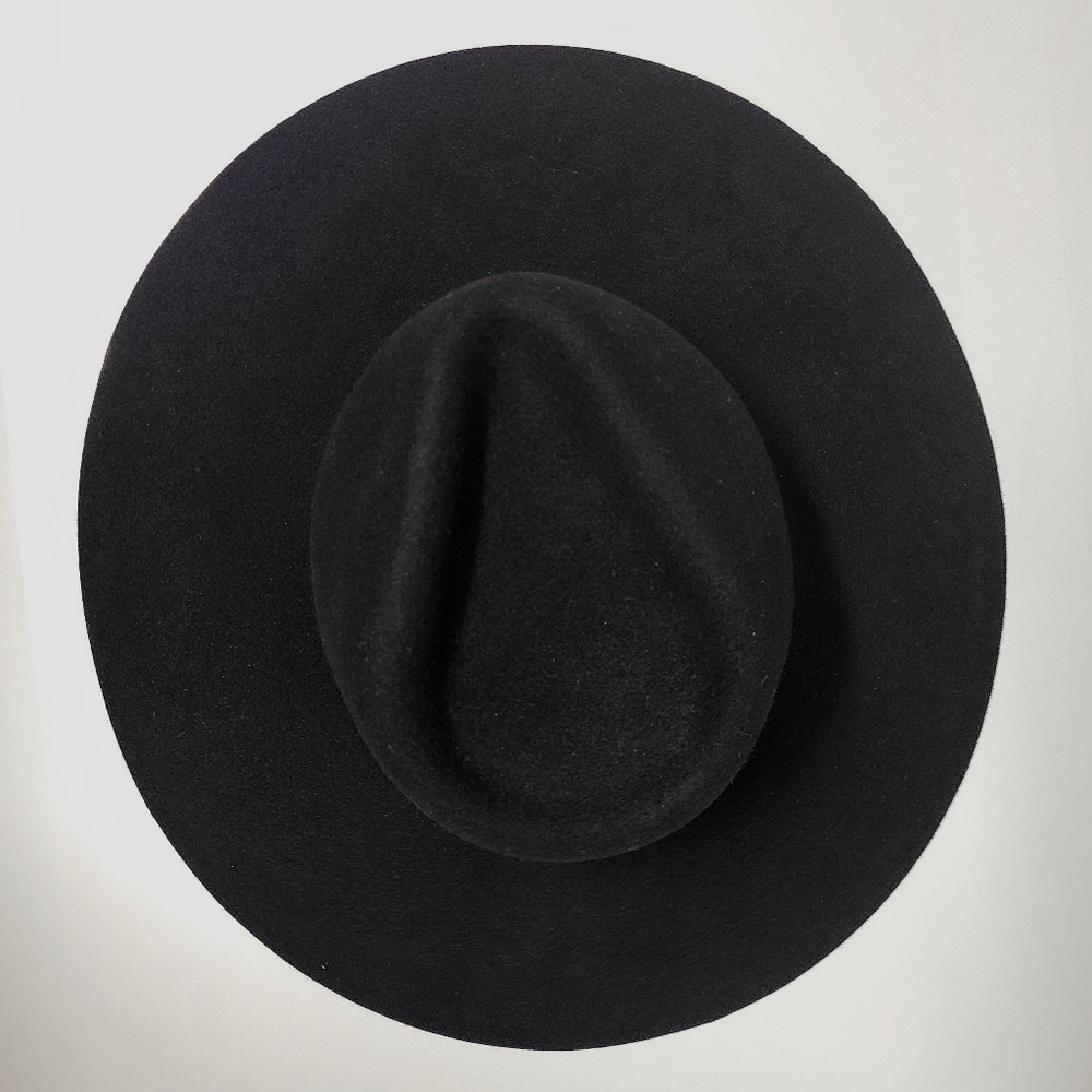 LINA OSORIO Handmade Black Wool Felt Fedora Hat - Picture 6 of 12